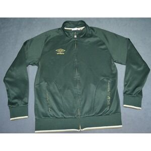 Umbro Green / Gold Full Zip Track Jacket Size Large Pockets
